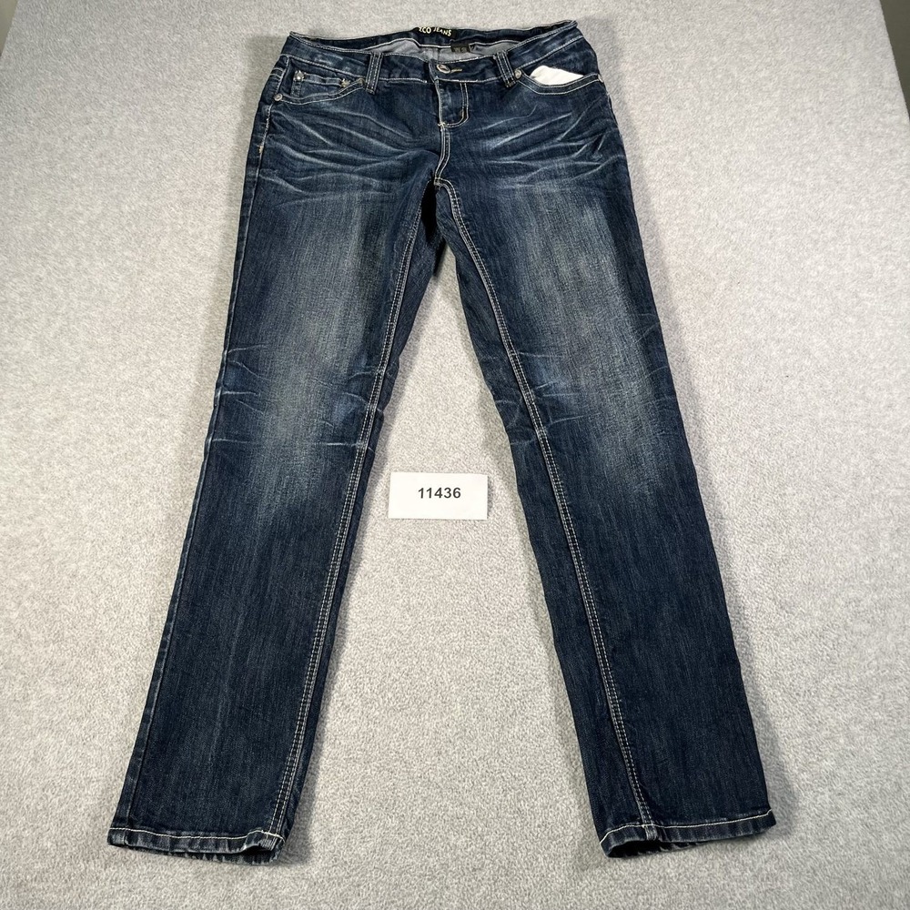ZCO Jeans Womens Size 13 Dark Wash Straight Leg Low Rise Denim Blue RN 118736